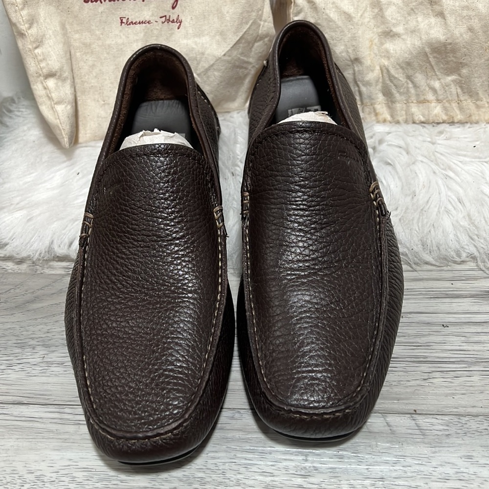 $725 Mens Salvatore Ferragamo Hand Sewn Leather Loafers Sz 6.5 EE US Made ITALY
